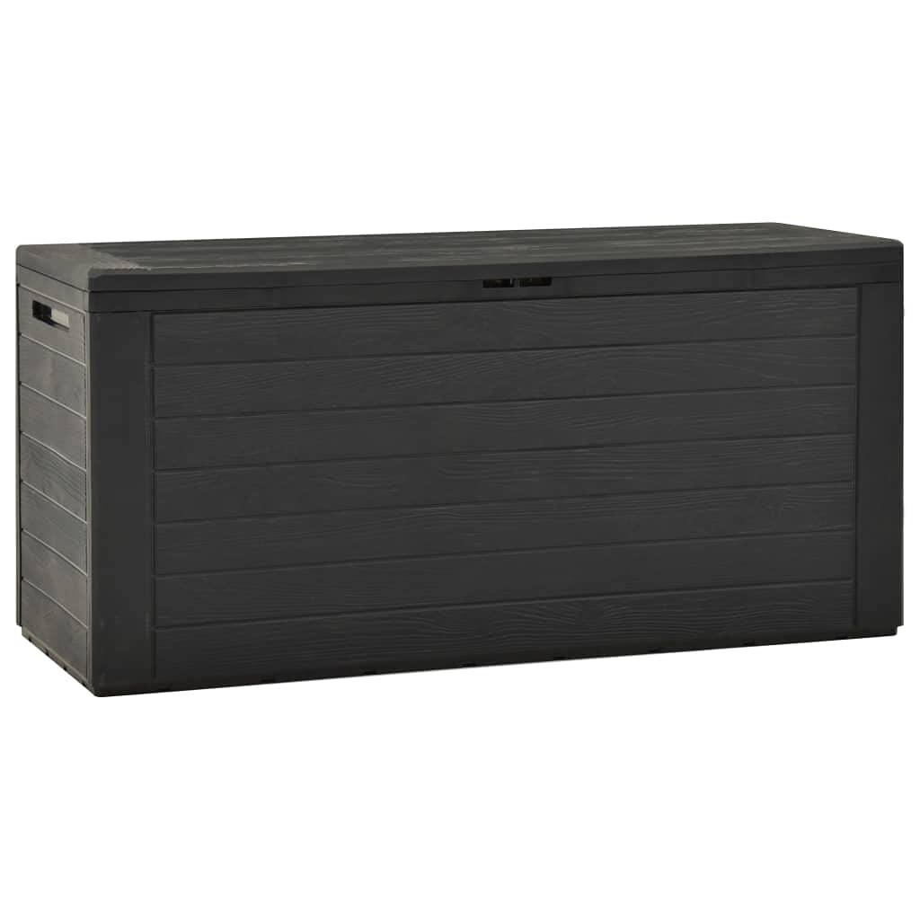 vidaXL Garden Storage Box Anthracite Stylish Sturdy Solid Stable Durable Outdoor Patio Terrace Cushion Deck Pillow Toolbox Chest 116x44x55cm