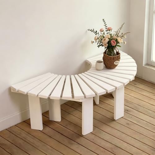 Taburete de madera maciza para rodear árboles y decorar jardín 2