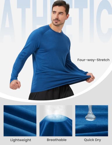 Image of MLYENX 7 Pack Long Sleeve Shirts for Men Sun Protection Quick Dry