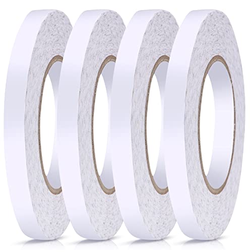 Sticky Fabric Tape Double-Sided Tape Adhesive Cloth Tape Press-on Tape, No Sewing, Gluing, or Ironing, Alterations and Hemming Tool (4 Pieces, 1/2 Inch x 164 Feet)