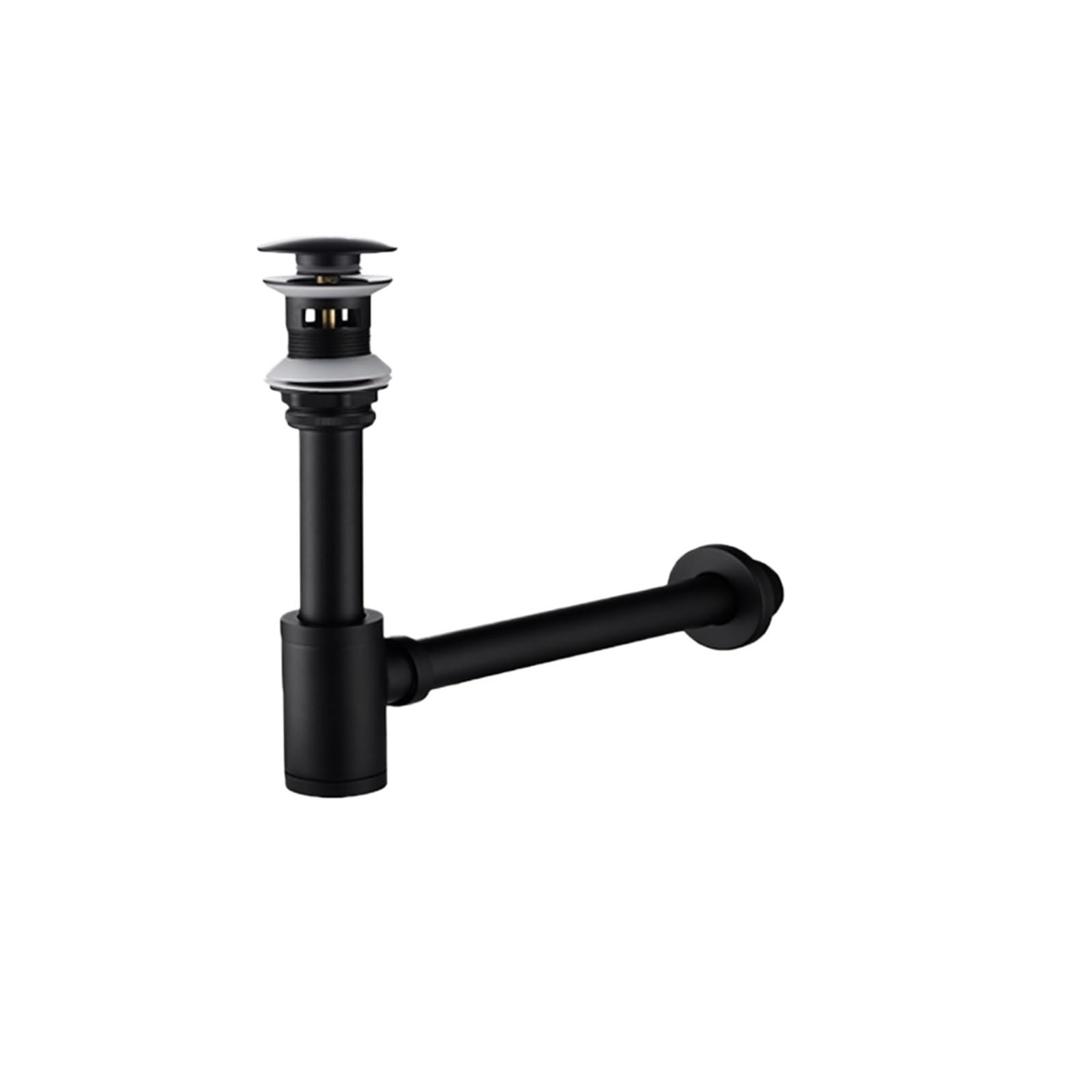 Xiehya Black-Ovflow 1 Pcs Bathroom Siphon Sink Drain Pipe Fixture Bottle Trap Black Brushed Chrome Pop Up Filter Stopper For Home For Diy Tools(Black-Ovflow)