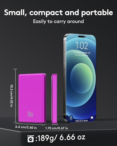 Image of for Magsafe Power Bank iPhone, Compact 10000mAh Magnetic Portable Charger