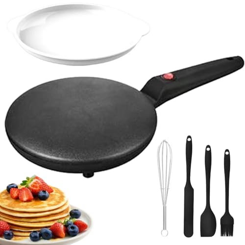 Instant 8" Electric Crepe Maker with Quick Heat, Nonstick Portable Pancake Griddle, Automatic Temperature Control, for Crepes, Pancakes, Tortillas, Home Kitchen (Black)