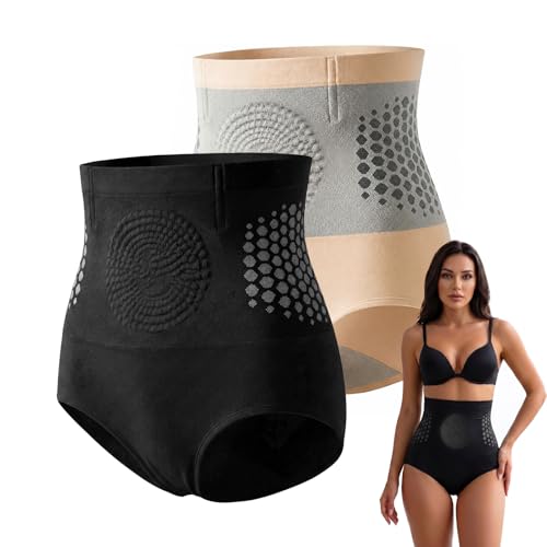 Jsqianfei Shapewear Tummy Control Underwear Black & Nude L