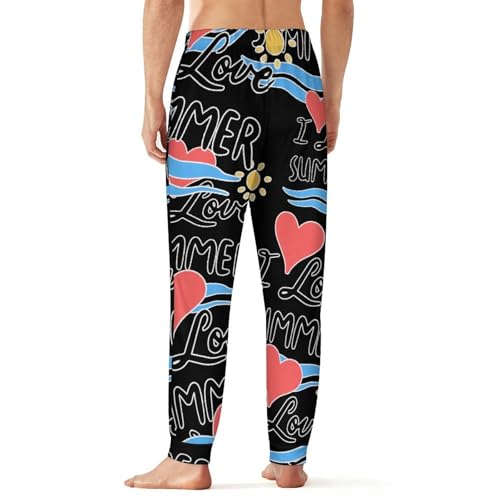 I Love Summer Men's Pajama Bottoms Sleep Lounge Soft Comfy Pants Sleepwear3