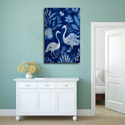 Impression botanique cygne vintage toile décorative 50x75 - 4