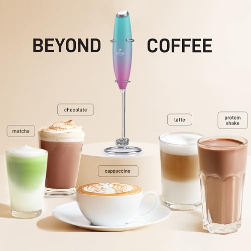 Image of Zulay Powerful Milk Frother for Coffee with Upgraded Titanium Motor - Handheld Electric Whisk, Milk Foamer, Mini Mixer & Coffee Blender for Frappe, Latte, Matcha, No Stand - Orchid Fade