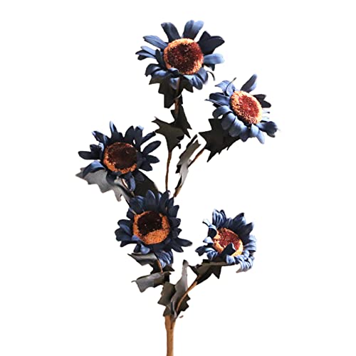 Julyue Lot de 6 bouquets de tournesols artificiels vintage en soie pour décoration de maison, mariage, fête d'anniversaire Cover