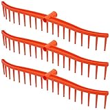 Agrarflora Profi Heurechen 60cm Spar Set - Rasenrechen mit geschwungener Form - Robuster Rechen für den Garten - Vielseitig einsetzbar als Laubrechen, Gartenrechen oder Rasenharke - 3 Stück