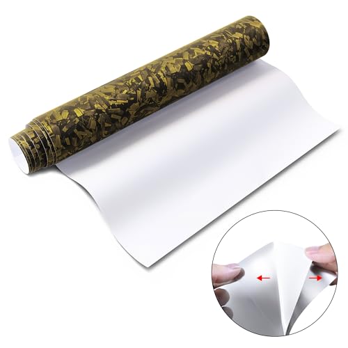 Image of Lypumso Forged Carbon Fiber Vinyl Wrap, Matte Yellow Vinyl Film Roll with Bubble Free Air Release Technology, Premium Self Adhesive Automotive DIY Sticker for Car Interior Exterior (1ft x 5ft)
