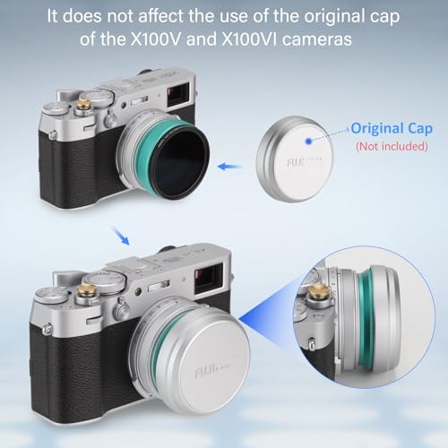Capuchón para lente y filtro UV multirrecubierto de protección ultravioleta Haoge LUV-X54L en metal para cámaras Fujifilm X100VI y X100V, color verde miniatura 5
