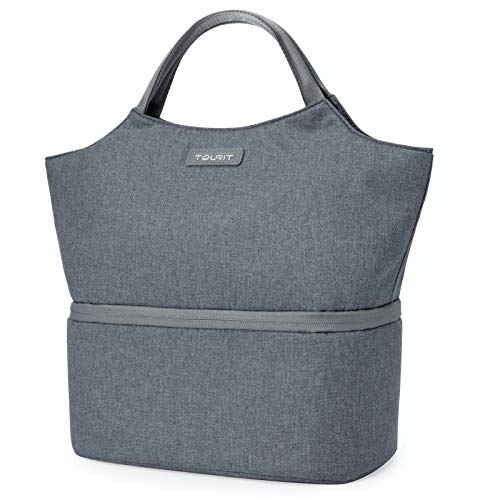 TOURIT Insulated Lunch Bag Double Deck Thermal Lunch Tote for Women Men, Large Cooler Lunch Box Organizer for Adults Work, School, Picnic, Beach