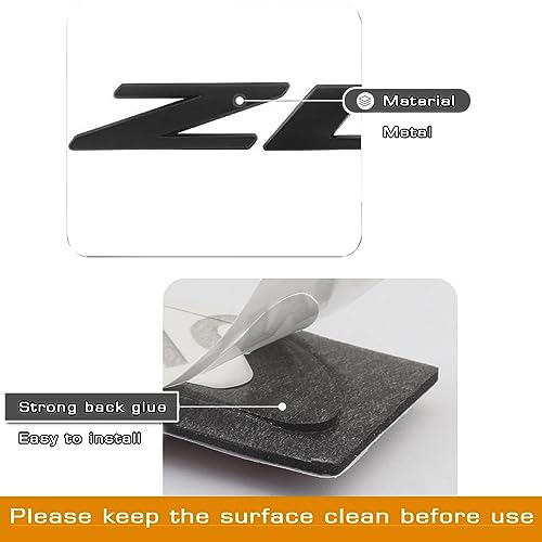 Image of 3D Raised Letters ZL1 Emblem Metal Side Rear Door with Adhesive Backing Fits for Chevy Camaro Rs Ss Automotive Decoration(Silver Black)