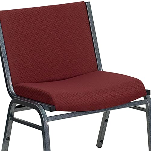 Flash Furniture Hercules Series Big & Tall 1000 Lb. Rated Burgundy Fabric Stack Chair With Ganging Bracket #TOP6