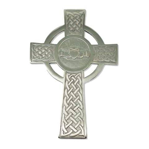 Exclusively Irish Claddagh Cross Wall Hanging Decor Irish Celtic Cross Gift for Home, Wedding (Satin Nickel, 5 x 7.7 x 0.3 in) Cover