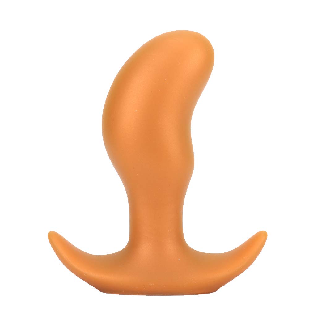 TaRiss's アナルプラグ まめ形 アンカー形台座 外出用 シリコン ローズゴールド M 4.5cmx10cm