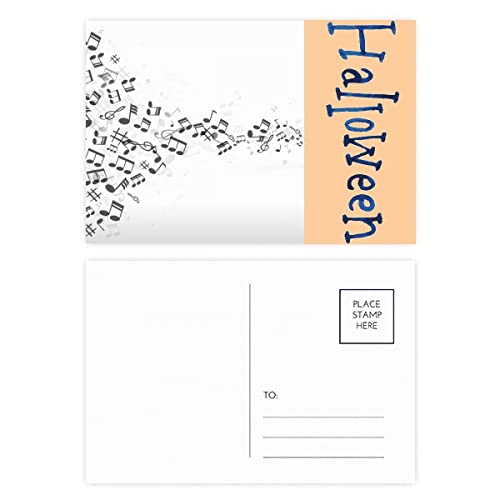 Cartes postales noires musique blanche pour éviter les invitations banales d'Halloween x20