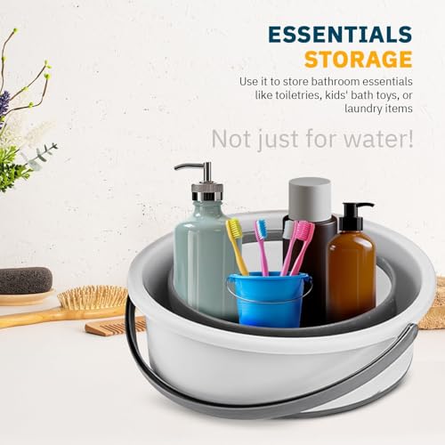 Image of 10 L Silicone Bucket Foldable Collapsible Water Bucket for Bathroom Cleaning Car Washing Camping, Beach Trips, Fishing, Outdoor Travel, Household Use | Portable Lightweight Multicolored