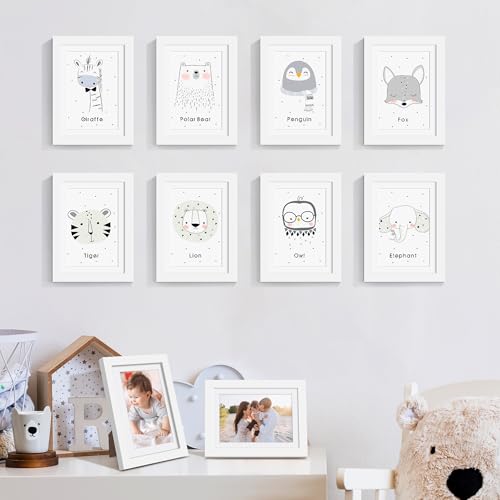 Image of upsimples 5x7 Picture Frame Set of 10, Display Pictures 4x6 with Mat or 5x7 Without, Multi Photo Frames Collage for Wall or Tabletop Display, White