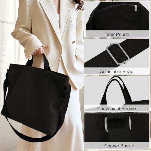 Bolsa Tote de Lona para Mujer con Correa Ajustable miniatura 2