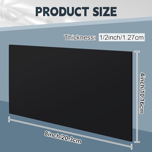 Image of Sasylvia 2 Pcs HDPE Sheet, HDPE Plastic Sheet Flexible High Density Polyethylene Board Solid Plastic Block for DIY Projects for Machining Home(Black,1 /2 inchx4 inchx8 inch)