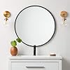 Better Bevel 30 x 30 Black Rubber Framed Mirror | Round Bathroom Wall Mirror