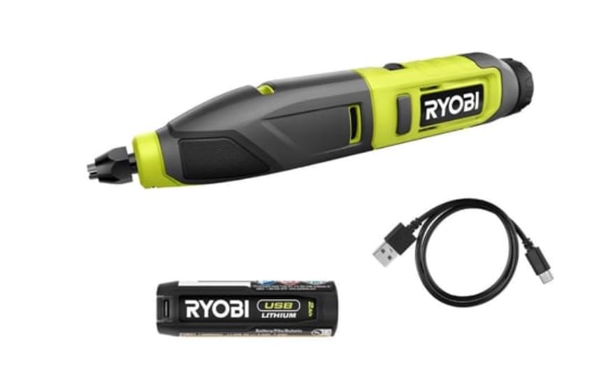 RYOBI USB Lithium Power Carver Kit with 2.0 Ah USB Lithium Battery and Charging Cable