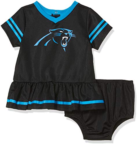 NFL Carolina Panthers Girls DRESS AND DIAPER COVER, Team Color, 3-6M