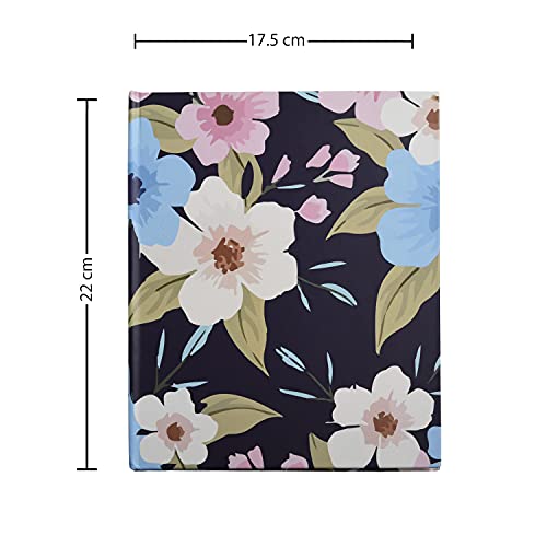 Image of Papboo Dark Floral Hardcover Notebook Diary, (22 X 17.5 cm, 80 GSM, 140 Single Ruled Pages) Journal, Gift