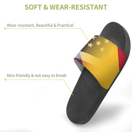 Flag of Romania And U.S. FLAG House Sandals Non-Slip Bathroom Slippers Beach Summer Shoes for Men Women3