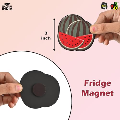 Image of GKD Wooden Fridge Magnets - Set of 5 Variations | Decorative Refrigerator Magnet for Home & Office | Gift for Fridge Lovers (Fruits)