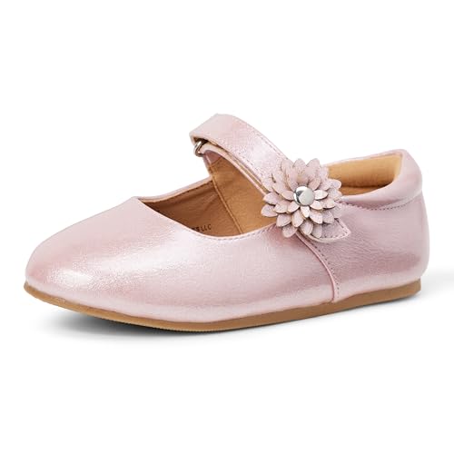 Amazon Essentials Mary Jane – Chaussures Plates Rose pailleté, Pointure 13 Petit Enfant