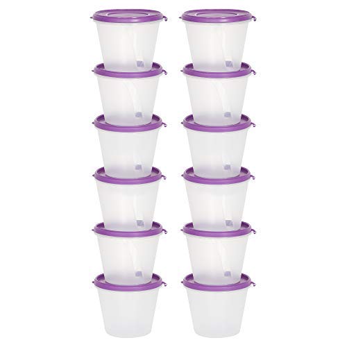 Image of Cutting EDGE Nesterware 1000ml Stackable Food Container (Set of 12, Purple) | BPA-free plastic, stackable design, leak-proof, kitchen storage, pantry, fridge, meal prep, reusable, travel use