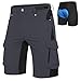 Cycorld MTB Hose Herren Fahrradhose, Schnelltrocknende MTB Shorts Herren Mountainbike Hose Baggy Bike Shorts, Atmungsaktiv Radhose mit Verstellbaren Klettverschlüssen (Dark Grau+ Pad, L)
