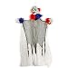 Halloween Haunters 5 Foot Animated Hanging Spinning Scary Circus Clown Prop Decoration - Evil Body Rotates, Music, Laughs, Eyes Strobe - Battery Operated