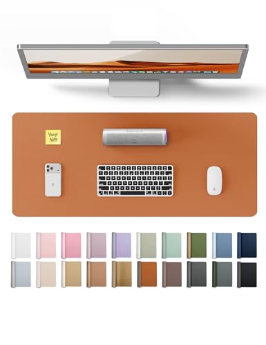 YSAGi YSAGi Desk Pad Protector, Large Mouse Mat, Non-Slip PU Leather Waterproof Laptop Desk Blotter/ Writing Pad for Office and Home (23.6" x 13.8", Brown)