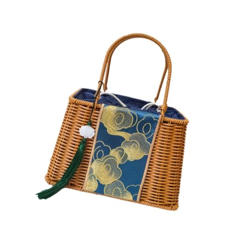 QUXVUIS Bequeme, handgeflochtene Rattantasche mit wunderschöner...