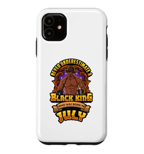 Never Underestimate A Black King in July Men Boy Dad �X�}�z�P�[�X iPhone 11 �p