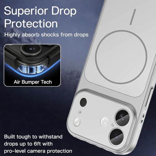Image of SHINESTAR Converter Case for iPhone 16 | Premium Protective Mag-Safe Cover | iPhone 17 Pro / 17 Pro Max Series Style Design | in-Built Camera Guard | Wireless Charging Compatible - Silver