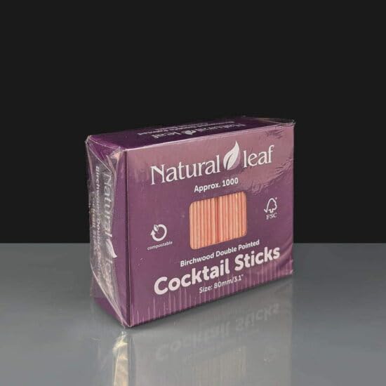 Thali Outlet - 5000 x Wooden Cocktail Sticks Toothpicks 80mm 3" Biodegradable Disposable 5 Boxes of 1000