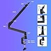 Low Profile Mic Arm 15cm Extra Riser Adjustable Mic Boom Arm Metal Desk Mounted Microphone Stand Cable Management Flexible Microphone Holder for Podcast Streaming Gaming Desktop #2