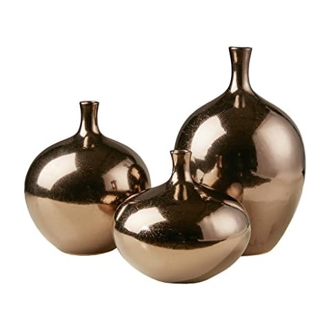Madison Park Signature Ceramic Vase Set - Metallic Accent Home Décor Cover