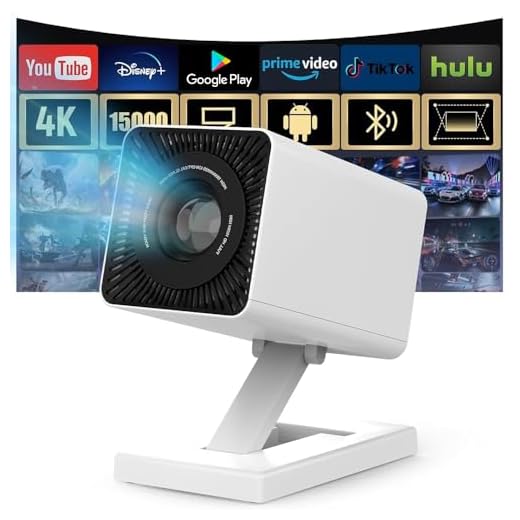 Mini Beamer Unterstützt 4K 1080P, Mini Projektor mit WiFi 6 und Bluetooth 5.4, Tragbarer Projektor mit Auto Keystone, 200-Zoll-Bildschirm, Smarter Beamer, kompatibel mit Laptops, Smartphone und TV