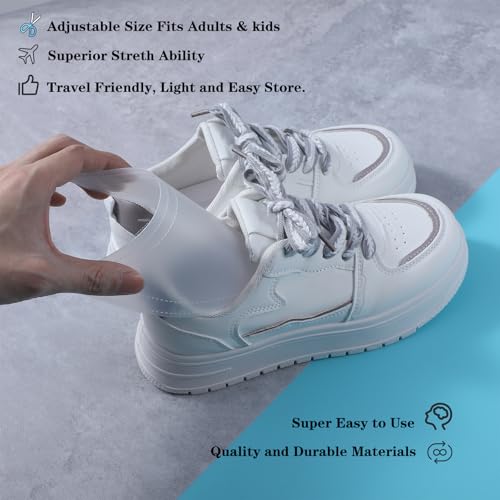 Gjinxi 12pcs Plastic Shoe Tree Stretcher Sneaker Form Insert Adjustable Boot Shaper Holder Bulk, Shoe Tree Inserts for Men Women, Shoe Shaper for Sneaker Leater Golf Mules Shoes &Boot - White - Thumbnail 7