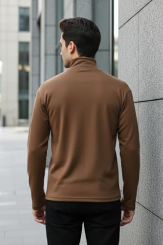 Image of CHKOKKO Men's Winter Wear Cotton High Neck Full Sleeves Regular Fit T-Shirt