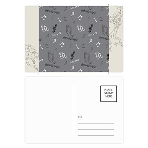 Carte postale solfège notes de fleur DIYthinker 20pcs pour correspondance créative