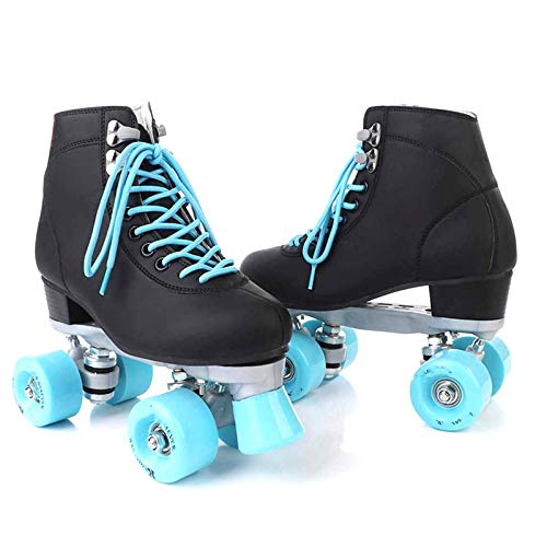 Zjcpow Dytxe Quad Retro Patines de Ruedas for los ata for Arriba el Top del Alto de los Cargadores de Rodillos Adultos de Las Mujeres, dispuestas en Paralelo Ruedas xuwuhz (Size : 37)