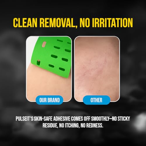 Image of PulseITSportsTape Kinesiology Tape- Waterproof & Sweatproof Sports Tape for Muscle Support, Pain Relief & Injury Recovery | Athletic Physio Tape for Knee, Shoulder, Ankle. 5cm x 5m (With Holes, Green)