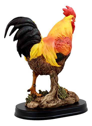 Estatua de Gallo Country 7.5 pulgadas en Resina Multicolor miniatura 3