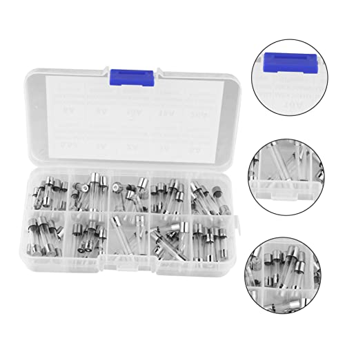 Kit de fusibles de tubo de vidrio 60 pcs fusibles de acción rápida para protección de circuitos miniatura 3